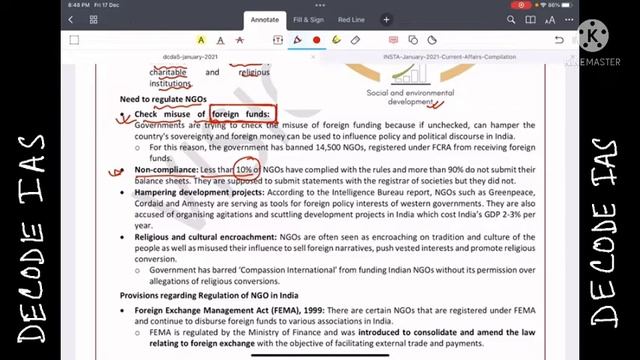 Regulating NGOs in India | Foreign Contribution (Regulation) Act,2010 | Vision IAS C.A | DECODE IAS смотреть онлайн