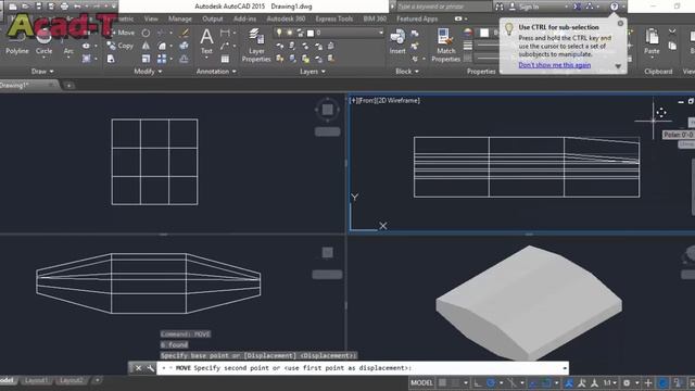 How To Make 3D Pillow in AutoCAD 2015 |Creating a 3D Pillow| Acad-T смотреть онлайн