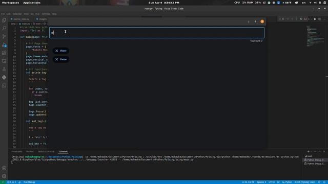 Tags Example in Flet and Python смотреть онлайн
