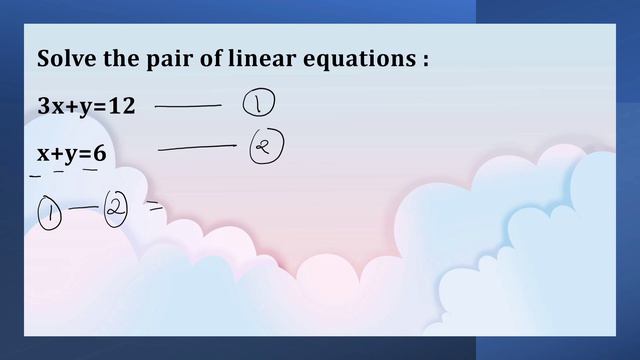 Solve the pair of linear equations :3x+y=12x+y=6#linearequations смотреть онлайн