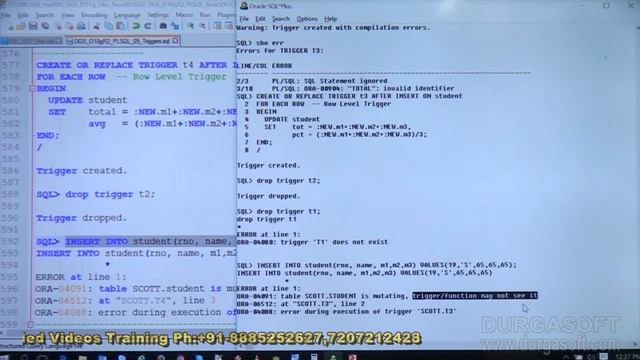 OracleTutorial || onlinetraining|| pl/sql ||Types of Triggers Part-2 by Basha смотреть онлайн