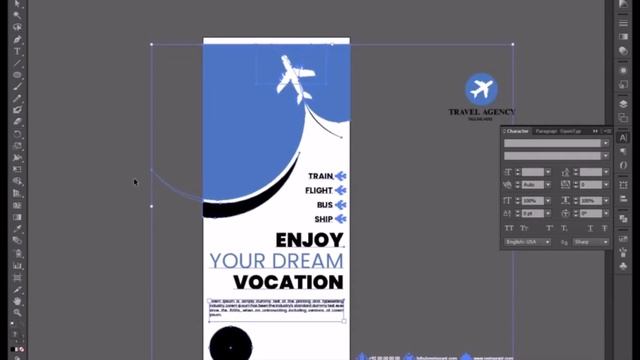 Creative Roll Up Banner For Travel Agency | Adobe Illustrator смотреть онлайн