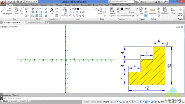 AutoCAD 2015 | Coordenada Relativa смотреть онлайн