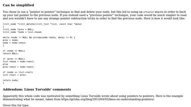 Delete node from linked list, using offsetof to set the tail pointer (2 Solutions!!) смотреть онлайн