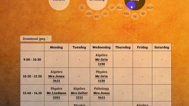 Проект интерфейса расписания занятий смотреть онлайн