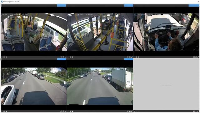 Видеонаблюдение ИНФОТЕХ в автобусах, День, видеорегистратор AVR-4FHD24B, 5 IP камер смотреть онлайн