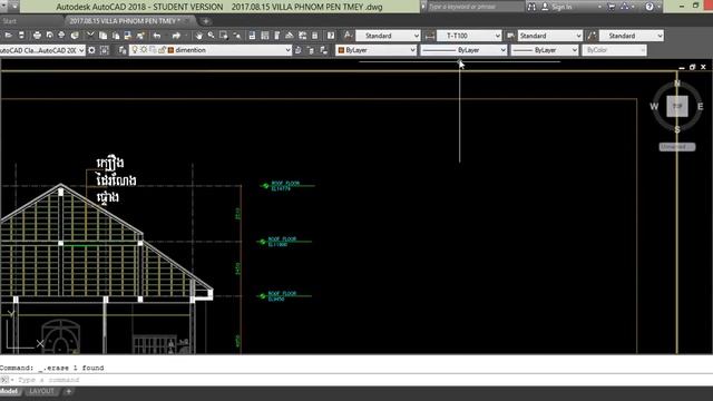 23 AutoCAD Khmer   LAYMCUR And DIMSCALE Command In AutoCAD