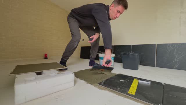 Как положить керамогранит на пол по этапный разбор! смотреть онлайн