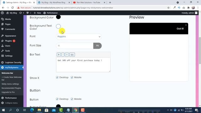 How to add Notification Bar or Welcome Bar in WordPress смотреть онлайн