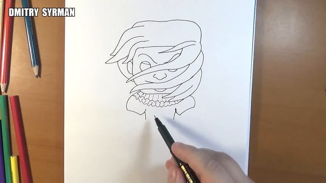How to draw Pennywise from IT, Как нарисовать Пеннивайза, ОНО смотреть онлайн