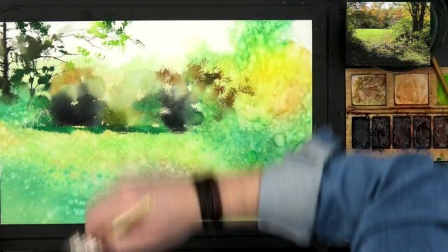 #170 Travel by Art, Ep. 42: Forest and Meadow in Connecticut, USA (Watercolor Landscape Tutorial) смотреть онлайн
