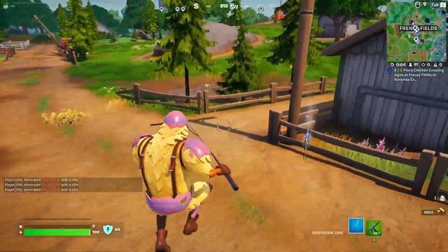Place Chicken Crossing signs at Frenzy Fields or Kenjutsu Crossing Fortnite смотреть онлайн