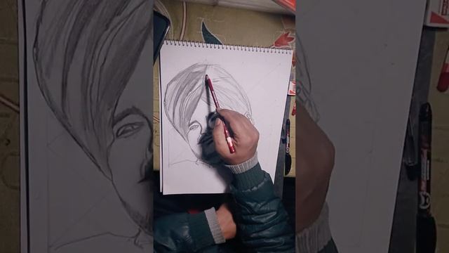 Sidhu Moose wala Sketch for beginners (easy way )// use 60 mm grid.... смотреть онлайн