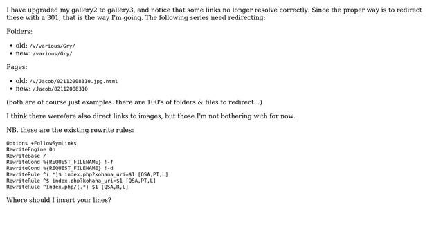Webmasters: What redirect rules should I use for upgrading from gallery2 to gallery3 смотреть онлайн