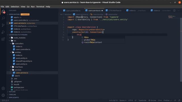 06 - Dependency Injection & Services - restful API - Koa.js | TypeScript |TypeORM смотреть онлайн