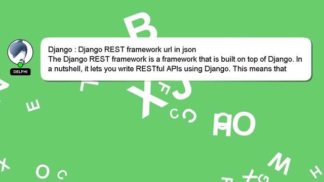 Django : Django REST framework url in json смотреть онлайн