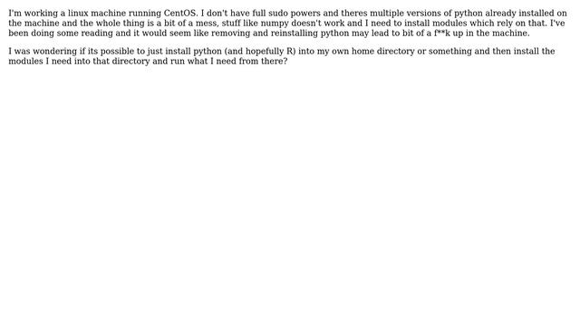Is it possible to install and run a separate version of python from a directory in CentOS? смотреть онлайн