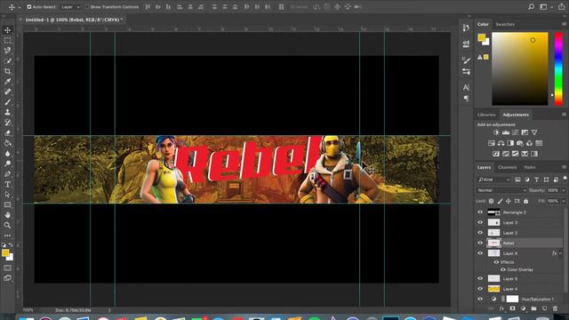 Rebal Youtube Banner Speed Art | Photoshop смотреть онлайн