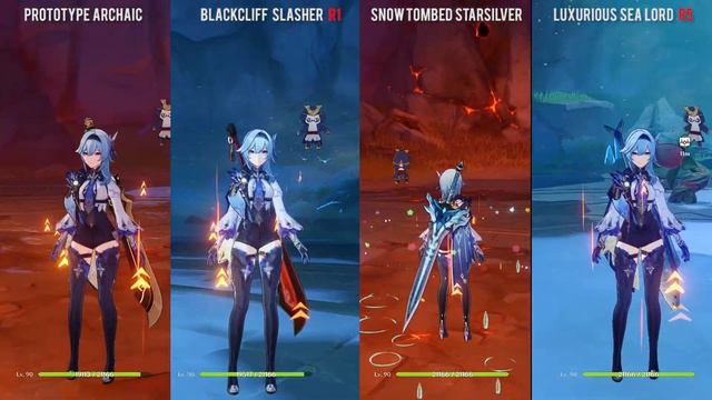 Eula - Prototype Archaic vs Blackcliff Slasher vs Snow Tombed vs Luxurious Sea Lord - Genshin Impac смотреть онлайн