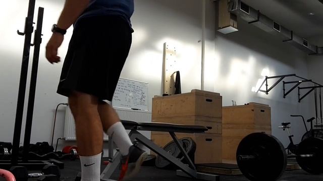 DB hammer biceps curls + DB lying triceps extensions @40X0