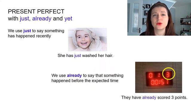 Present perfect with just already yet - 3-minute English grammar lessons смотреть онлайн