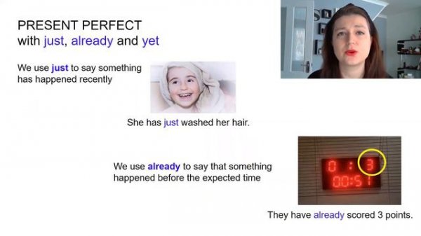 Present perfect with just already yet - 3-minute English grammar lessons