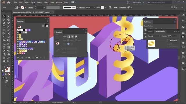 Isometric Illustrator Speed Art / Isometric Design with Numbers (2019) смотреть онлайн