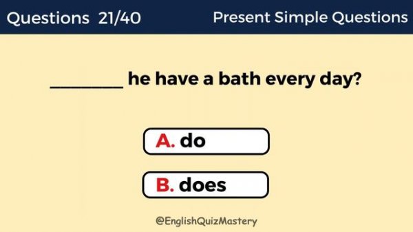 Present Simple Questions | English Grammar Questions। English Quiz Mastery