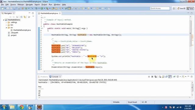 How to get all Keys from the Hashtable? | Hashtable (Keys) | Java Collection Framework смотреть онлайн