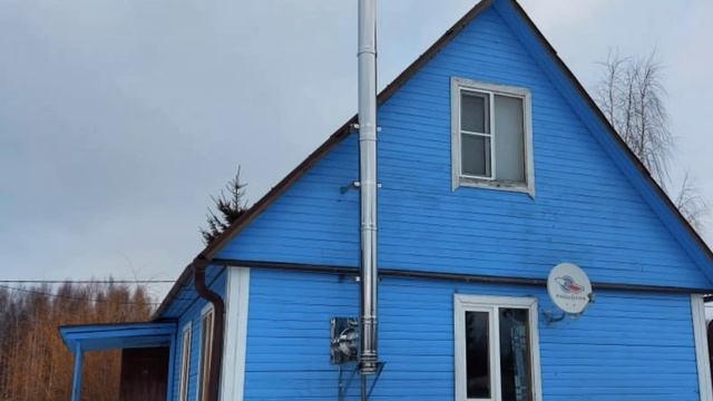 Печка для обогрева дома. Окрашиваем дымоход Феррум. смотреть онлайн