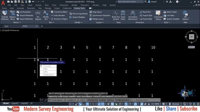 Auto Numbering in AutoCAD | TCOUNT Command | Express Tools смотреть онлайн