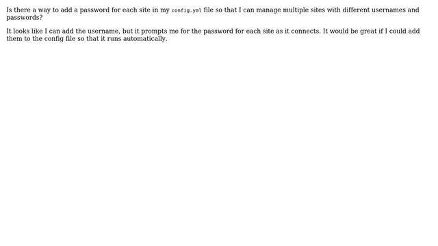 Wordpress: Add passwords to config.yml to manage multiple sites смотреть онлайн