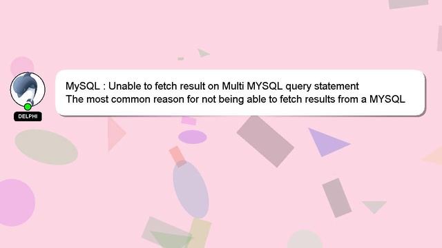 MySQL : Unable to fetch result on Multi MYSQL query statement смотреть онлайн