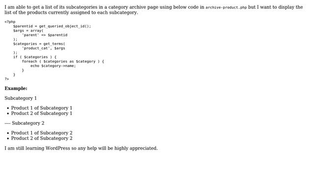 Wordpress: products nested by subcategories in a current category archive смотреть онлайн