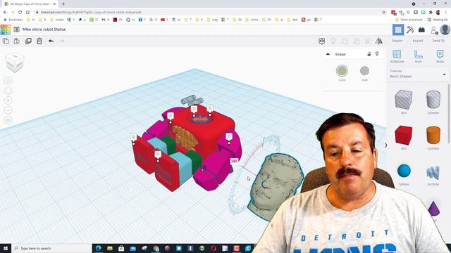Easily Create A Tiny Tinkercad Robot With Your Head On It!