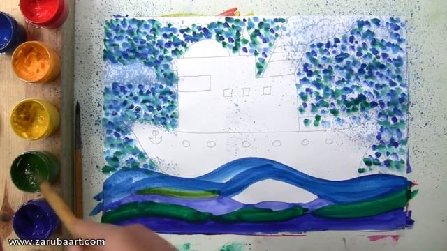 Рисуем кораблик. Рисование детям смотреть онлайн