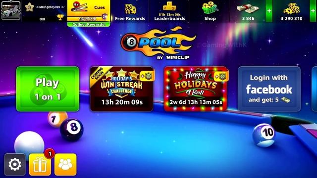8 Ball Pool - Playing 180 GOLDEN SHOTS and Unlocking ALL LEGENDARY CUES - GamingWithK смотреть онлайн