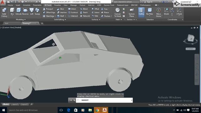 Autocad tutorial :Design a 3D car modling in autocad смотреть онлайн