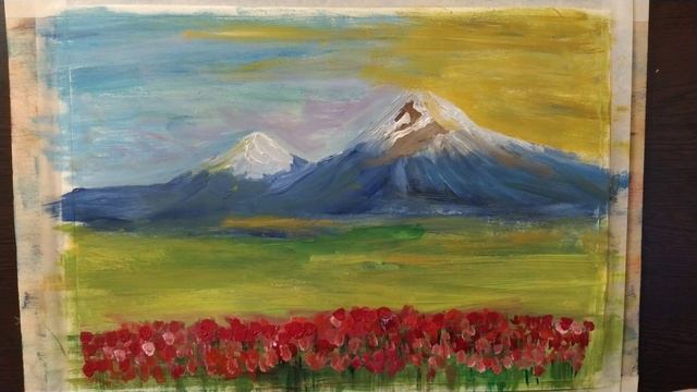 Как нарисовать ГОРА #ГОРА АРАРАТ ?? #Armenia #drawing смотреть онлайн