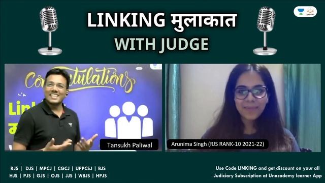 Toppers Talk | Arunima Singh | Rank 10 | RJS Civil Judge 2022 Linking Laws | Tansukh Paliwal смотреть онлайн