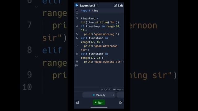 how to get morning, afternoon or evening wishes using python #viral #python #trending #shortvideo смотреть онлайн