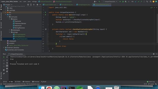 String Unique characters or not - Java Interview question смотреть онлайн