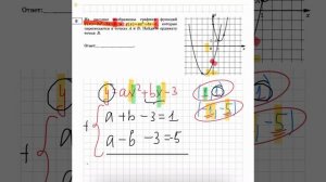 Найти ординату второй точки пересечения двух парабол