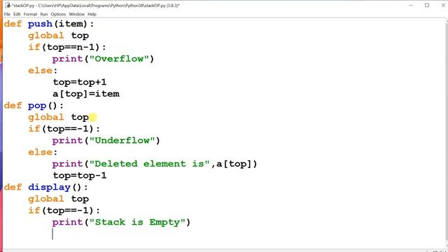 Stack Operations in Python смотреть онлайн