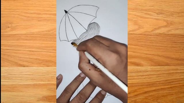 How to draw a girl with umbrella | Rainy day drawing ☔?️ смотреть онлайн