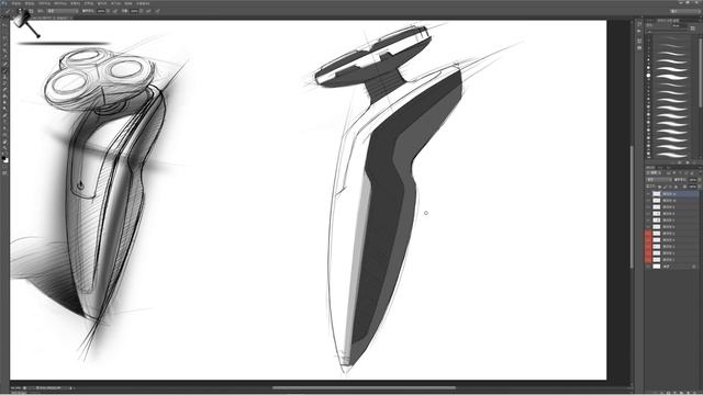 Product Design quick Sketch#Philips Electric Shaver#Freehand Drawing with Tablet Monitor, Cintiq смотреть онлайн