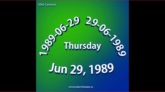 Remember The Date - 20th Century : Year 1989 смотреть онлайн