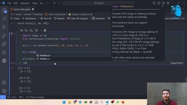 آموزش PyTorch از صفر - قسمت نهم (نحوه عملکرد کلاس ToTensor ) смотреть онлайн
