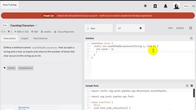 Counting Characters codewars java solution смотреть онлайн