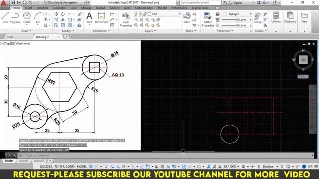 AutoCAD 2D Training Practice Exercise #32 in Hindi from basic to advance Step by step #khalid_mahmu смотреть онлайн